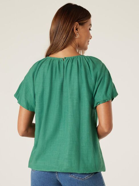 Hazel Puff Slv Top, Green Primrose, hi-res