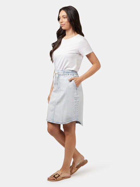 Lulu Luxe Lounge Knee Length Skirt, Blue, hi-res