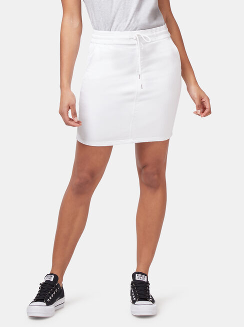 Hana Luxe Lounge Skirt, White, hi-res