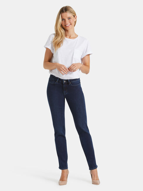 Slim Straight Jeans Deep Sea Blue, Dark Indigo, hi-res