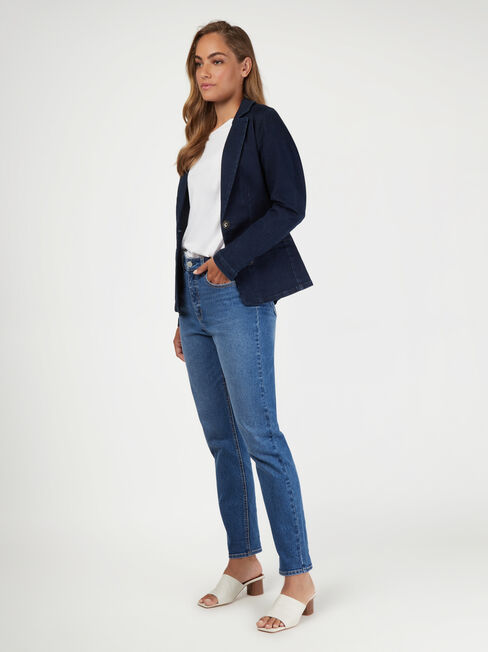 Denim Blazer, Blue, hi-res