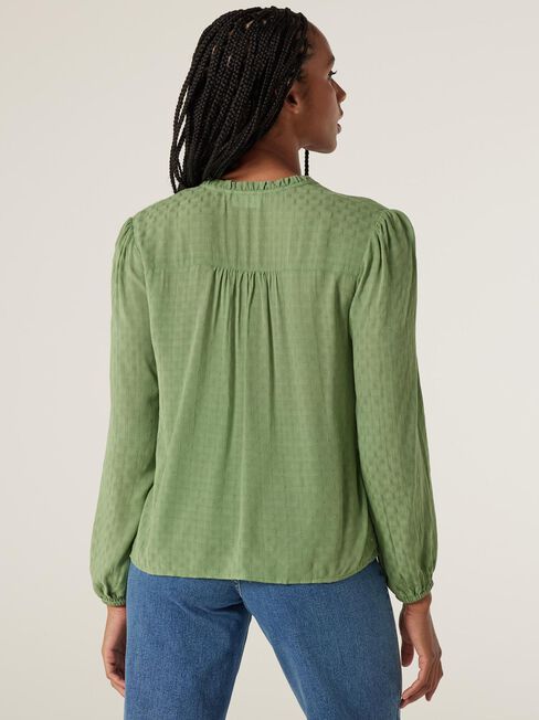 Lucia Button Front Blouse, Pistachio, hi-res