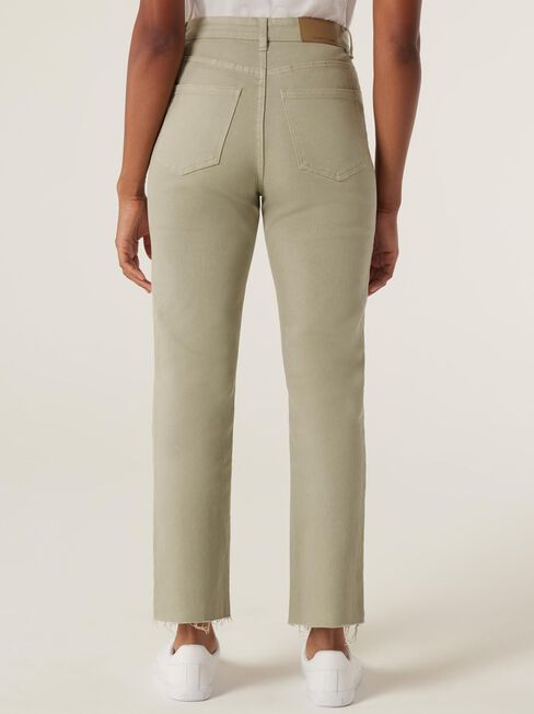 Demi High Waisted Straight Jeans, Pistachio, hi-res