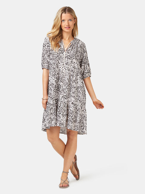 Jasmine Tiered Beach Dress, Grey, hi-res