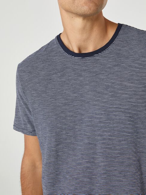 SS Tyke Micro Stripe Crew Tee, Blue, hi-res