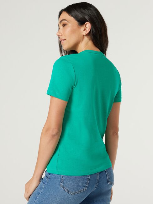 Classic Crew Neck Tee, Teal, hi-res