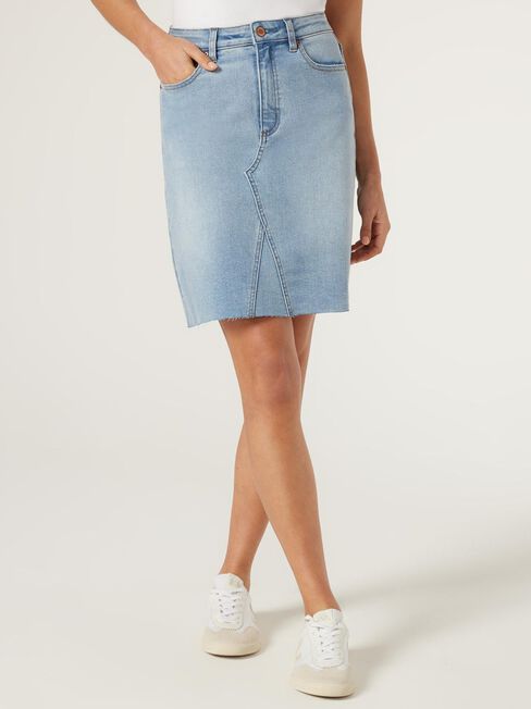 Aubrey Denim Skirt, Blue, hi-res