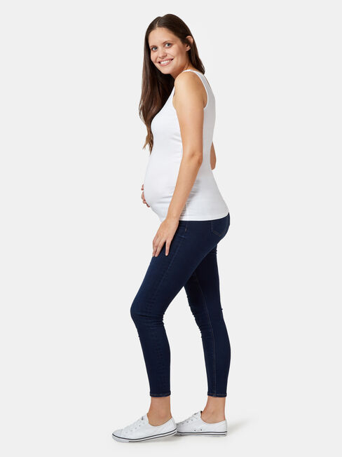 Post Maternity Cotton Nursing Tank, White, hi-res