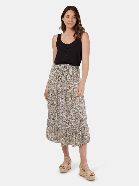 Ellen Tiered Skirt, Print, hi-res