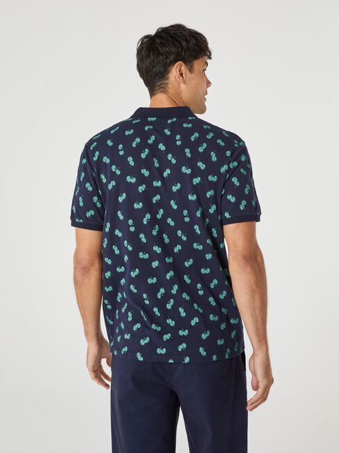 SS Ayden Print Polo, Blue, hi-res