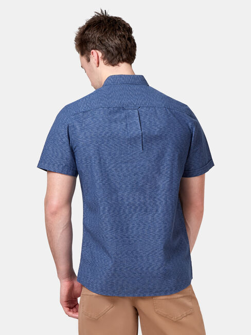 Gus Short Sleeve Textured Shirt, Blue, hi-res