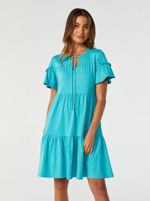 Blossom Jersey Dress, Green, hi-res