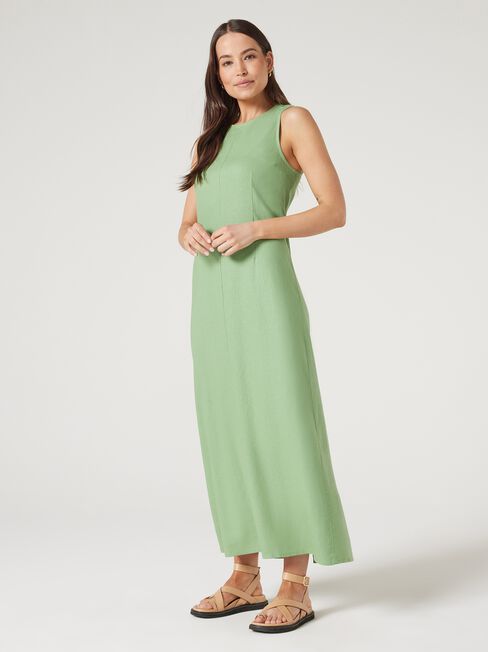 Ulla Slip Dress, Green, hi-res