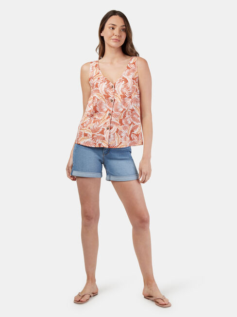 Tyla V-Neck Tank, Red, hi-res
