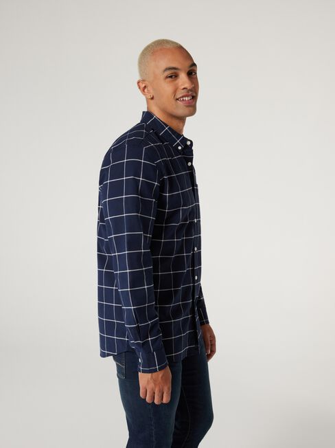 LS Harrison Oxford Check Shirt, Blue, hi-res