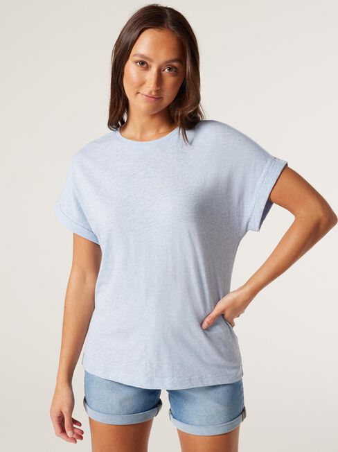 Drop Shoulder Tee, Powder Blue, hi-res