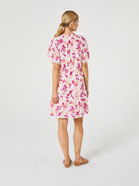 Ginger Frill Waist Dress, Print, hi-res