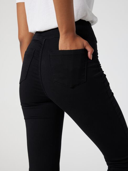 Tessa Luxe Flare Jeans, Black, hi-res