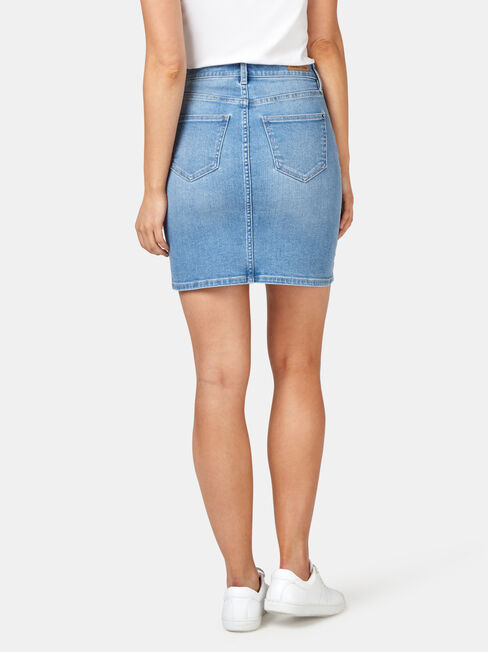 Mariah Classic Denim Skirt, Blue, hi-res