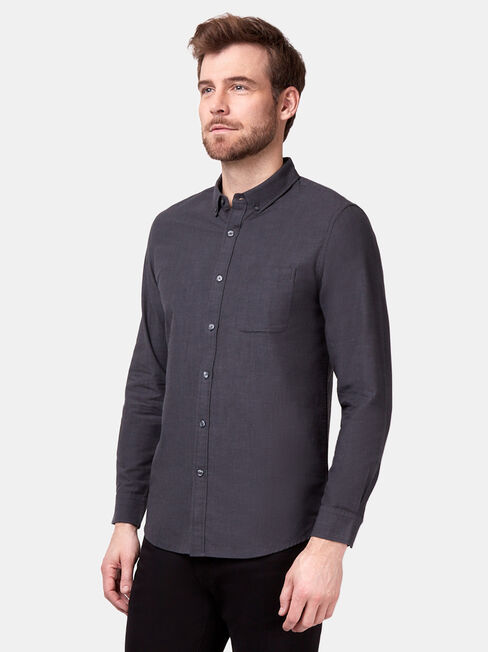 Bennett Long Sleeve Textured Shirt, Black, hi-res