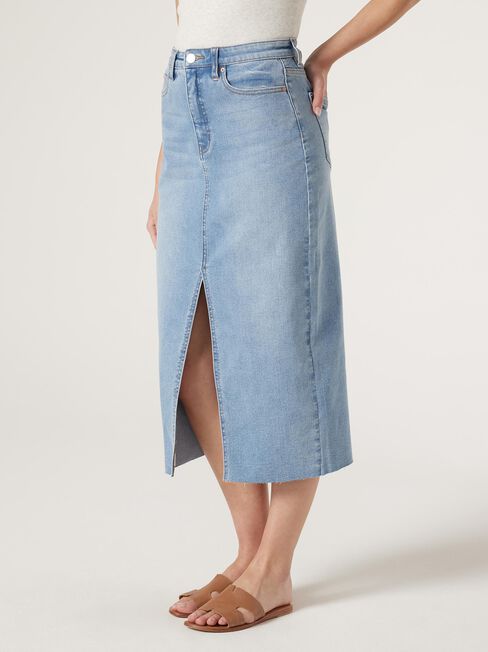 Missy Denim Midi Skirt, Blue, hi-res