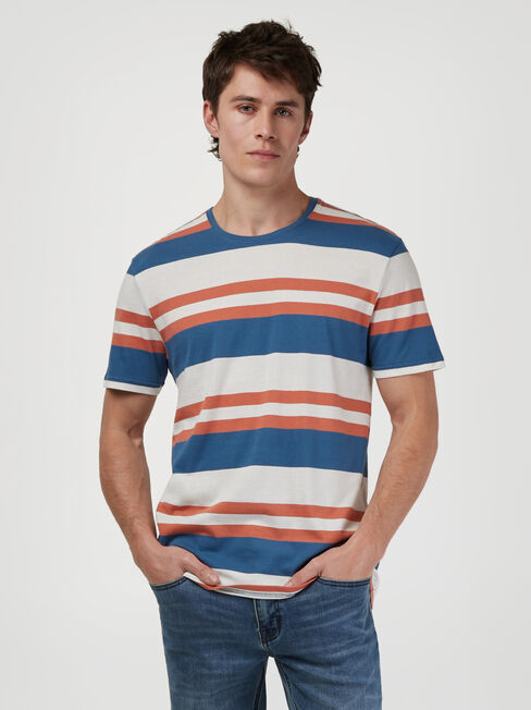 SS Paxton Stripe Crew Tee, Blue, hi-res