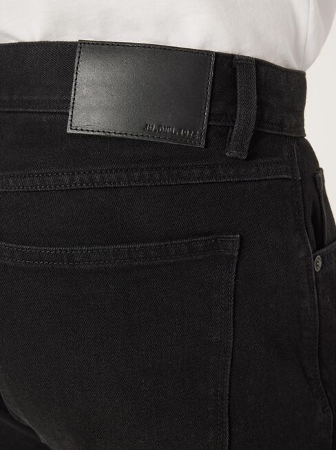 Relaxed Straight Jeans, Black, hi-res