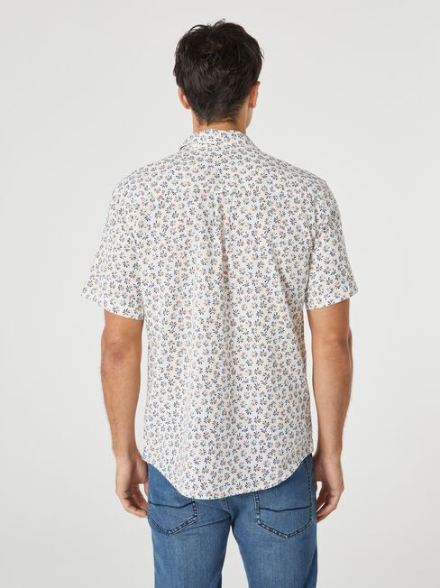 SS Hudson Print Shirt, White, hi-res