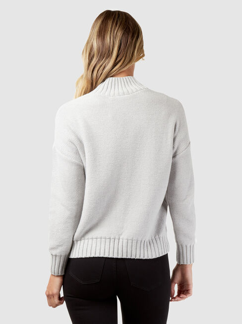 Maya Cable Bobble Knit, Grey, hi-res