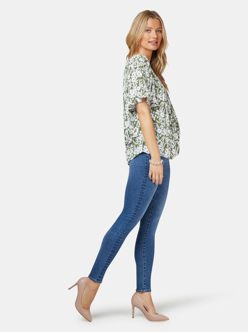 Rhani Flutter Sleeve Blouse, Floral, hi-res