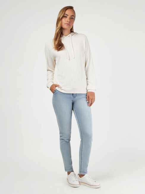 Khloe Soft Touch Hoodie, White, hi-res