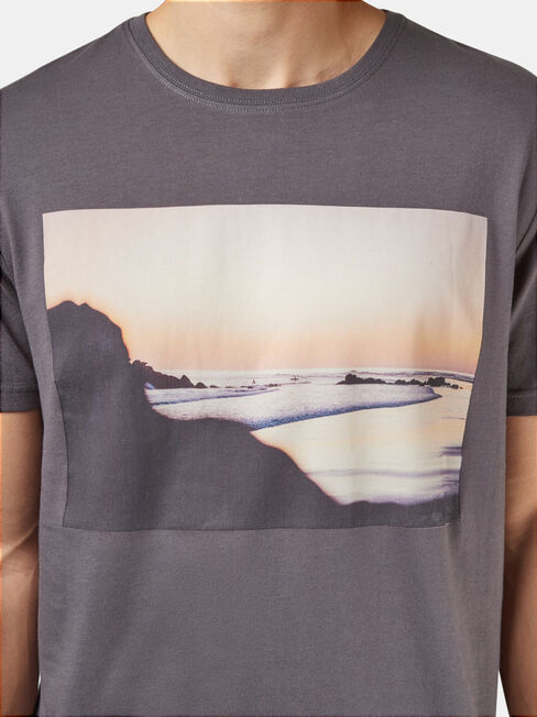 Zion Short Sleeve Print Crew Tee, Grey, hi-res