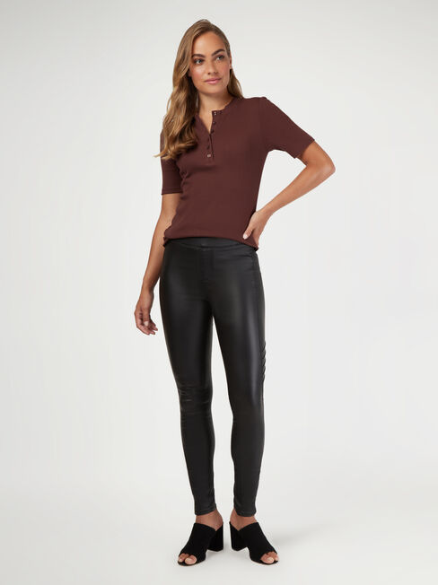 Tessa Coated Skinny Biker Jeans, Black, hi-res