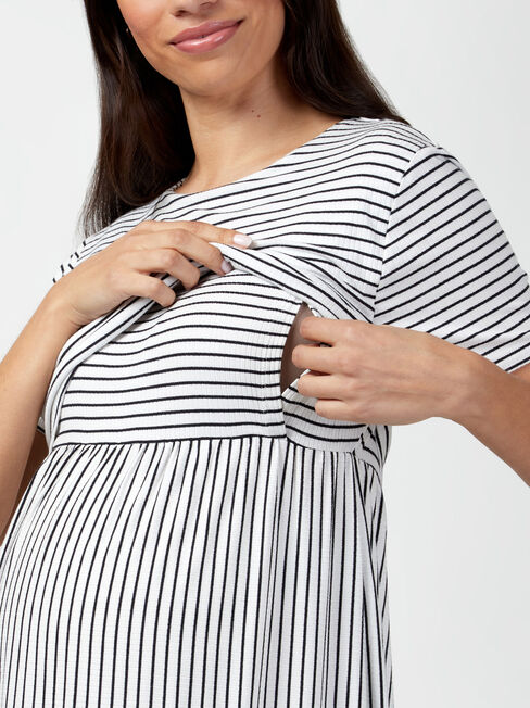 Lorna Layered Maternity Dress, White, hi-res