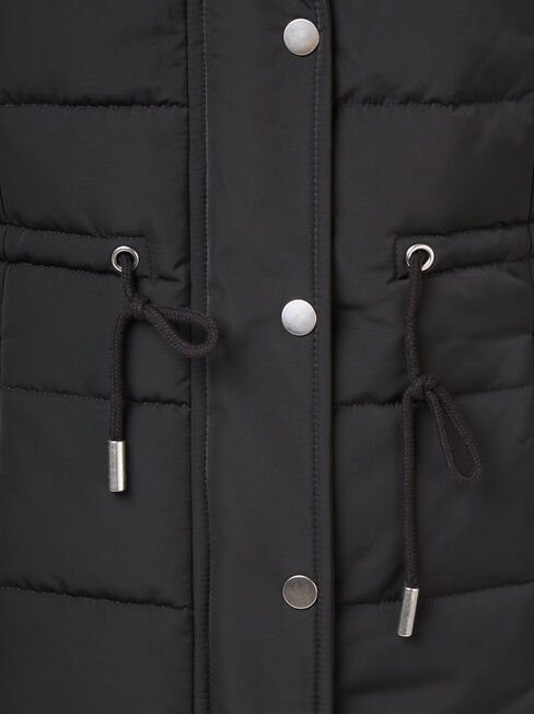 Bella Padded Vest, Black, hi-res