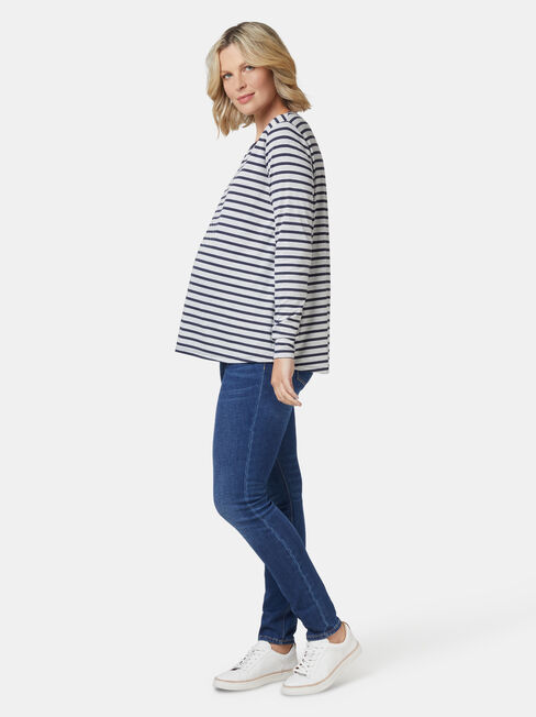 Tina Maternity Tee, Blue, hi-res