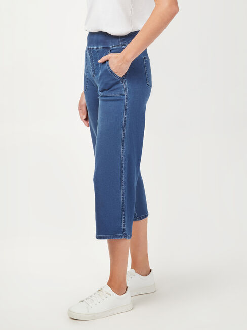 Tessa Luxe Wide Leg Jeans, Mid Indigo, hi-res
