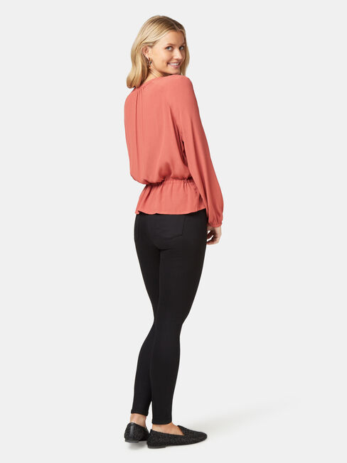 Kora Button Through Blouse, Pink, hi-res