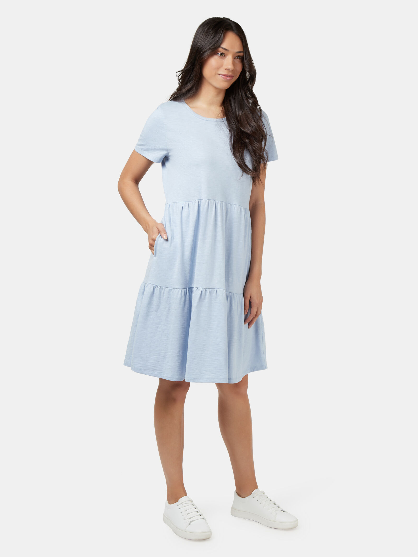 Tiered deals jersey dress