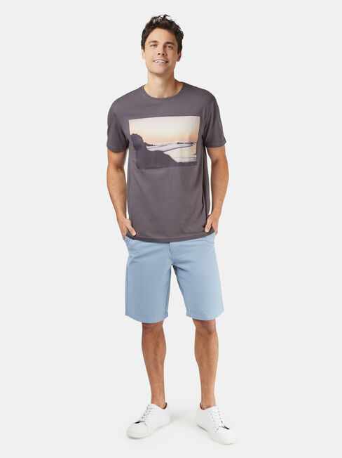 Zion Short Sleeve Print Crew Tee, Grey, hi-res