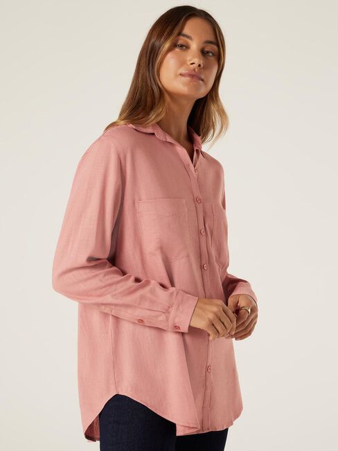 Sisi Relaxed Shirt, Dusty Pink, hi-res