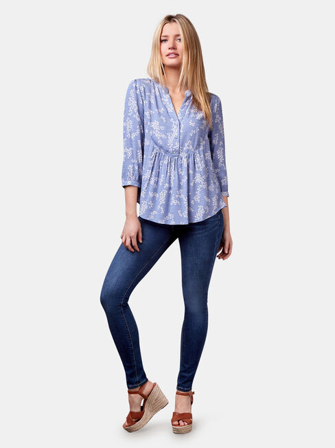 Maxine Textured Shirt, Blue, hi-res