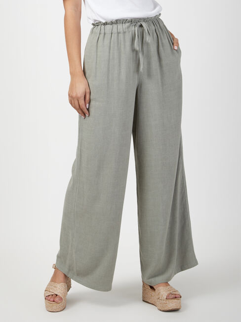 Willow Wide Leg Pant, Green, hi-res