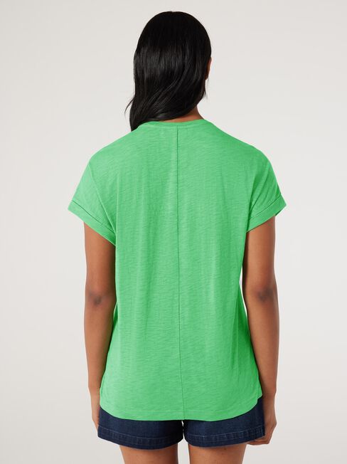 Drop Shoulder Tee, Green, hi-res