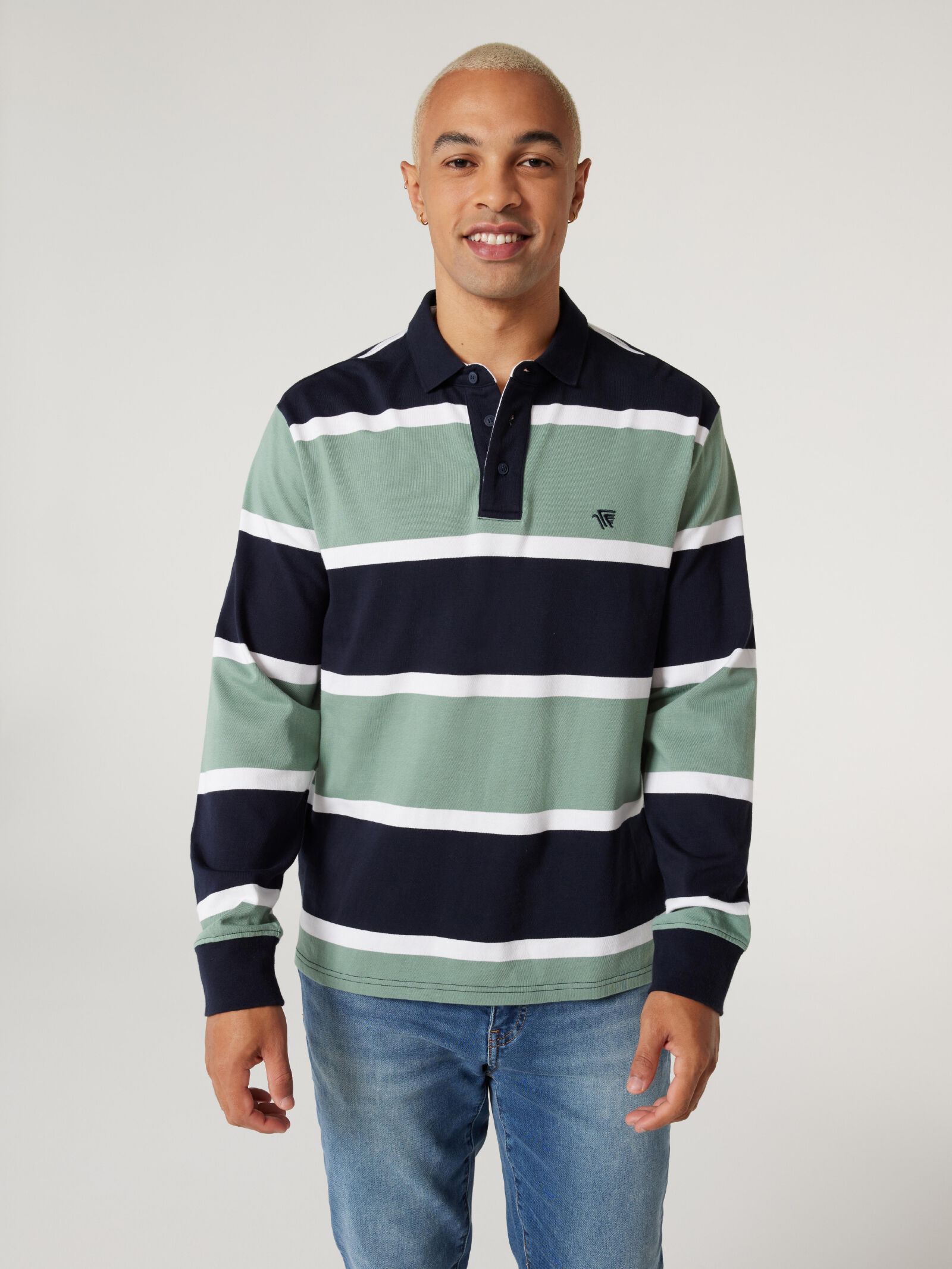 Stripe outlet rugby polo