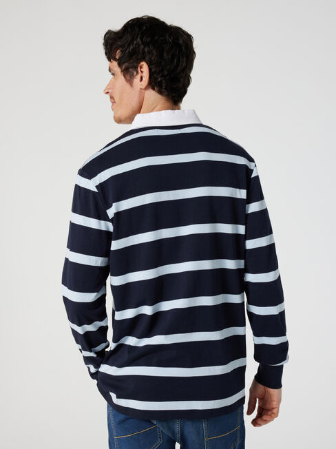 LS Rino Stripe Rugby Polo, Ink Multi Stripe, hi-res