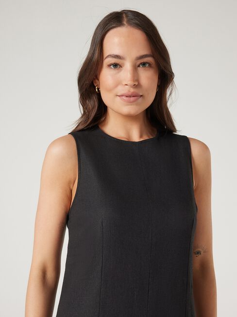 Ulla Slip Dress, Black, hi-res