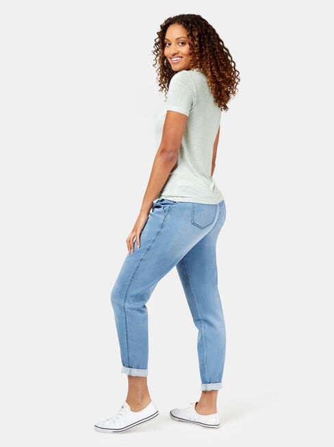 Nia Knot Front Tee, Stripe, hi-res