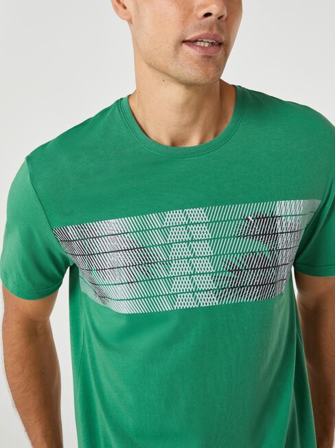 SS Seb Print Crew Tee, Green, hi-res