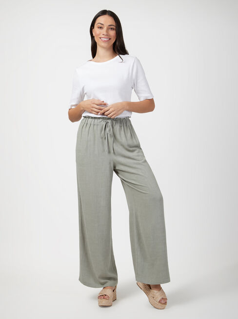 Willow Wide Leg Pant, Green, hi-res